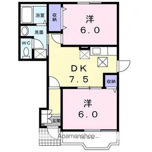 シャンティ北小田【1階】の間取り